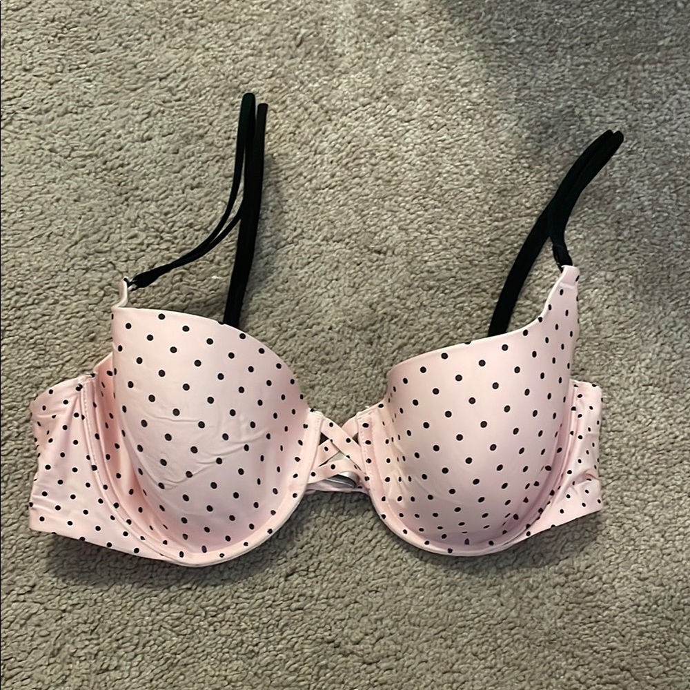 Victoria's Secret Pink and Black Polka Dot Bra